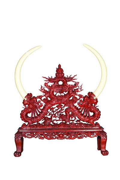 双面雕象牙屏风（久仰）