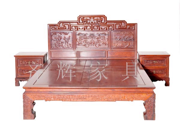 qh-052 红木大床(齐辉)