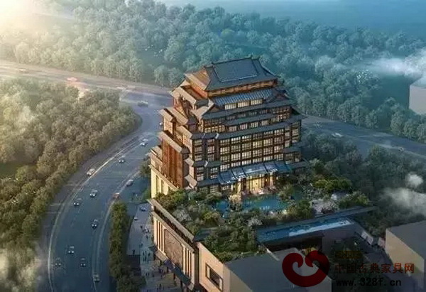 红木主题酒店效果图