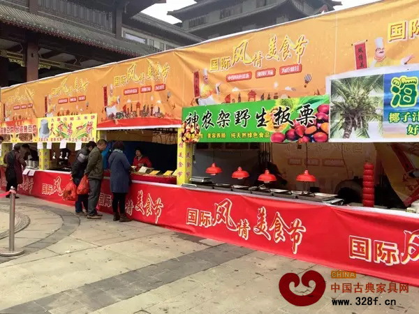 红博城的国际风情美食节摊位已经准备就绪