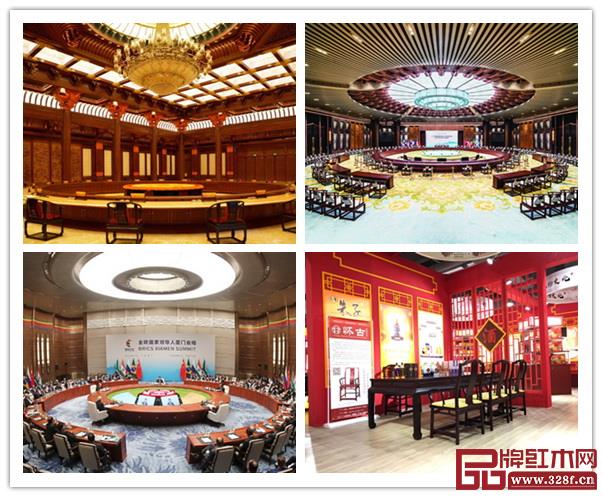 一些在红木品牌峰会上获奖的品牌，也亮相过一些国家重大外事活动